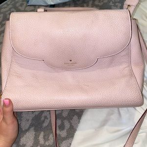 USED light pink kate spade small tote crossbody